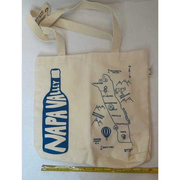 Maptote Napa Valley CA Double Wine Bottle Two Compartment Tote Bag Made in USA - Picture 10 of 12